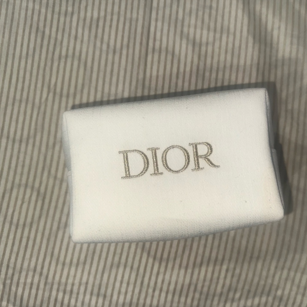 Dior Cream Pouch with Gold Accents